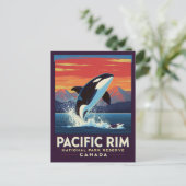 Pacific Rim National Park Orka doorbreekt het wate Briefkaart (Staand voorkant)