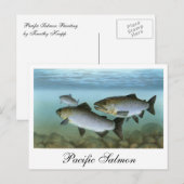 Pacific Salmon Painting Briefkaart (Voorkant / Achterkant)