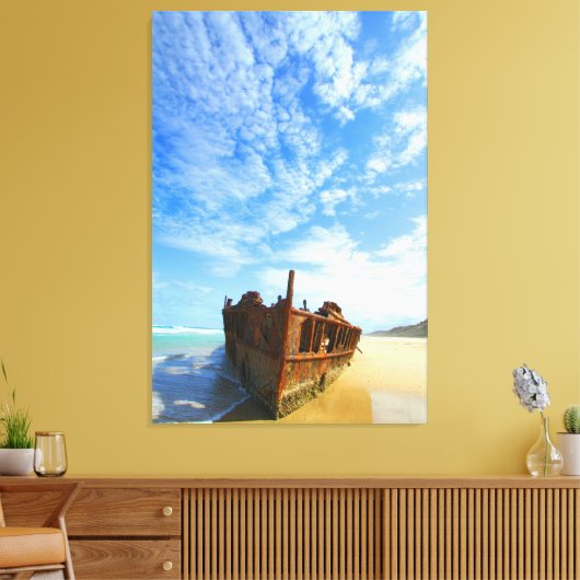 PACIFIC SCHIPBREUK 32x48 Canvas Afdruk (Insitu (Woonkamer))