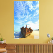 PACIFIC SCHIPBREUK 40x60 Canvas Afdruk (Insitu (Woonkamer))