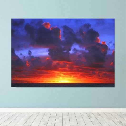 PACIFIC SUN FIRE 40x60 Canvas Afdruk (Insitu (Houten vloer))