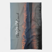 Pacific Sunset; Alaska Souvenir Theedoek (Verticaal)