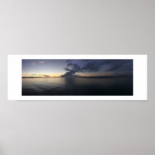 Pacific Sunset Panoramische kleurenfotografie Poster