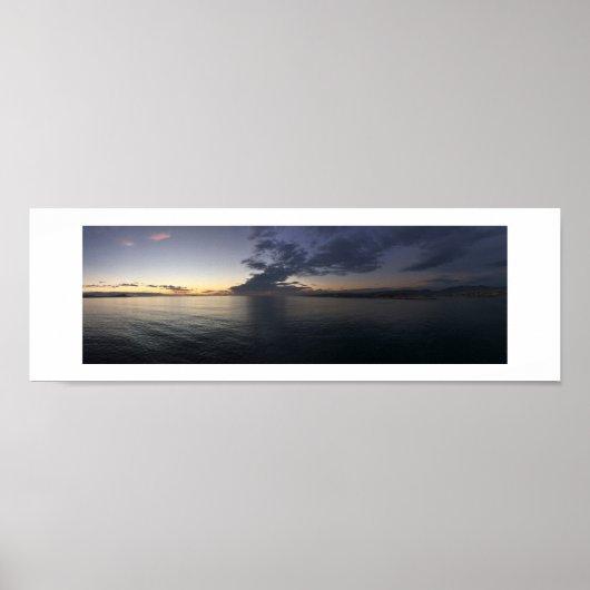 Pacific Sunset Panoramische kleurenfotografie Poster (Voorkant)