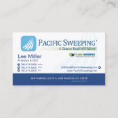 Pacific Sweeping - mobiele telefoon Visitekaartje (Achterkant)
