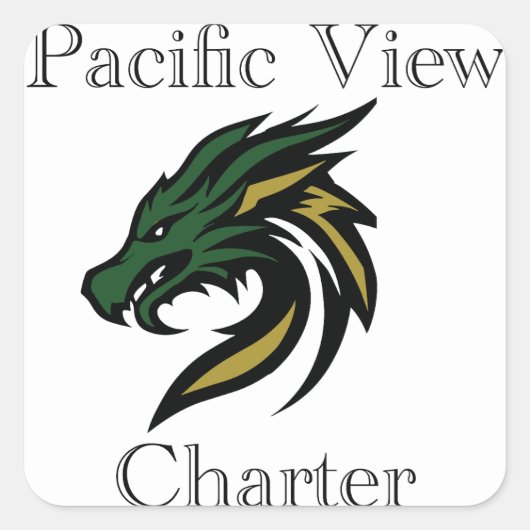Pacific Uitzicht Charter Wit logo Vierkante Sticker (Voorkant)