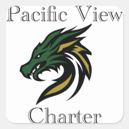 Pacific Uitzicht Charter Wit logo Vierkante Sticker