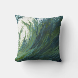 Pacific Wave Blue, Green & Grey Fabric Pillow Kussen
