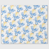 Pacifier Baby Boy Baby shower Blue Nursery Gift Cadeaupapier (Vlak)