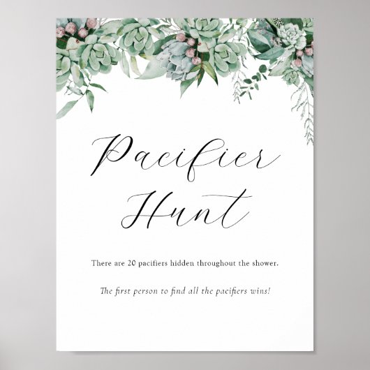 Pacifier Baby shower Game Sign Poster (Voorkant)