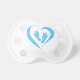 Pacifier ~ Boy Baby Feet in Blue Heart Speen