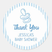 Pacifier Breakfast Boy Baby Shower Ronde Sticker (Voorkant)