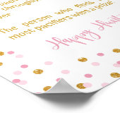 Pacifier Hunt Baby shower Game Sign Pink & Gold Poster (Hoek)