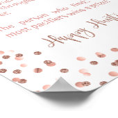 Pacifier Hunt Baby shower Game Sign Roos Gold Poster (Hoek)