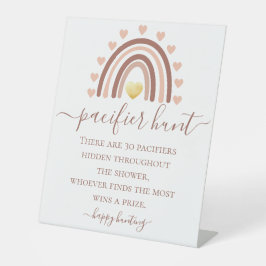 Pacifier Hunt Baby shower Reclamebord Met Voetstuk