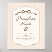 Pacifier Hunt Bebe Cafe Hand drawn Gender neutral Poster (Voorkant)