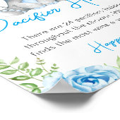 Pacifier Hunt Blue Boy Elephant Baby shower Peanut Poster (Hoek)