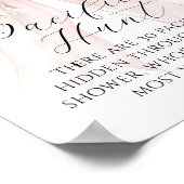 Pacifier Hunt Floral Bow Girl Baby Shower Game Poster (Hoek)