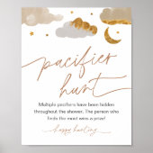 Pacifier Hunt Game Twinkle Little Baby shower Sign Poster (Voorkant)