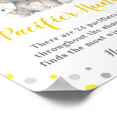 Pacifier Hunt Game Yellow Dot Elephant Baby shower Poster (Hoek)