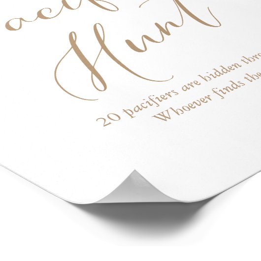 Pacifier Hunt Pink Floral Baby shower Poster (Hoek)