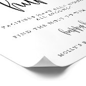 Pacifier Hunt Shower Game, minimalistische kalligr Poster (Hoek)