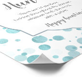 Pacifier Hunt Sign. Cute Blue Stippen Boy Baby sho Poster (Hoek)