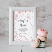 "Pacifier Hunt" Sign, Polka Dots Baby shower Poster