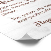 PACIFIER HUNT Sunflower Baby shower Game Sign Poster (Hoek)