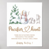 Pacifier jaag op winterbaby shower poster (Voorkant)