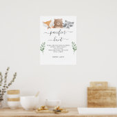 Pacifier Jacht Baby Shower Spel Bosdieren Poster (Keuken)