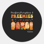 Pacifiers Pumpkins &amp; Preemies Neonatal Nicu Nu Ronde Sticker (Voorkant)