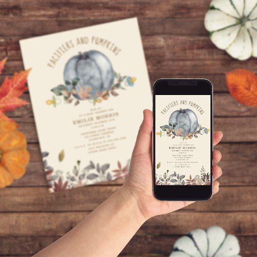 Pacifiers + Pumpkins Herfst Autumn Boy Baby shower Kaart