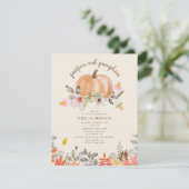 Pacifiers + Pumpkins Herfst Autumn Girl Baby showe Kaart (Staand voorkant)