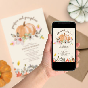 Pacifiers + Pumpkins Herfst Autumn Girl Baby showe Kaart