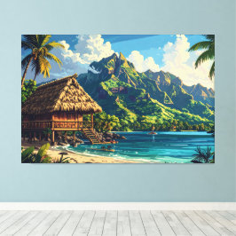 Pacifisch eiland landschap 002 canvas afdruk