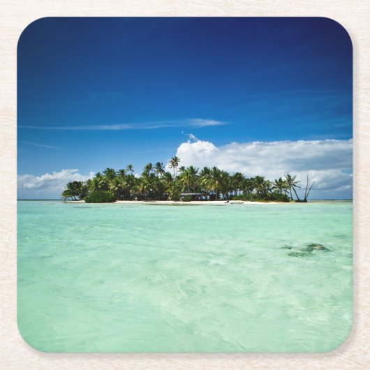 Pacifisch eiland met onderzetter palmbomen (Voorkant)