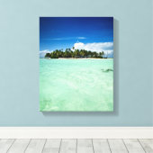 Pacifisch eiland met palmbomen canvas afdruk (Insitu (Houten vloer))