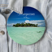 Pacifisch eiland met palmbomen honingmaknop ronde button 6,0 cm (In situ)