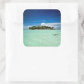 Pacifisch eiland met palmbomen sticker (Tas)