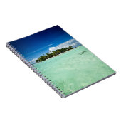 Pacifisch eiland met palmboomlaptop notitieboek (Rechterzijde)