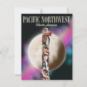 Pacifisch Noordwest totempaal reisposter (Voorkant)