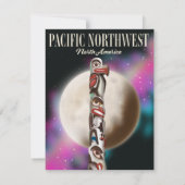 Pacifisch Noordwest totempaal reisposter (Achterkant)