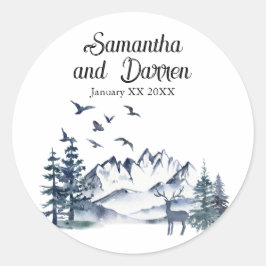 Pacifisch Noordwesten Rocky Mountains Bruiloft Ronde Sticker