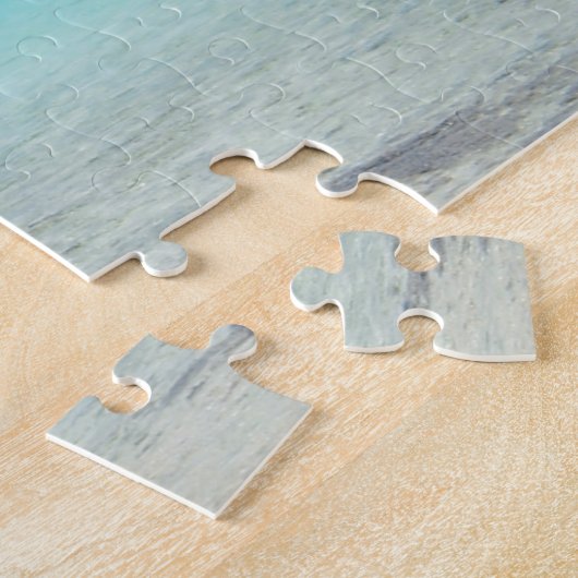 Pacifisch tropisch strand met palmboom legpuzzel (Zijkant)
