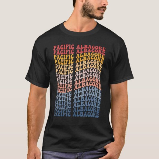 Pacifische Albacore Groovy Retro Vis T-shirt (Voorkant)