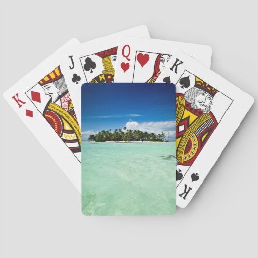 Pacifische eiland met palmbomen — pokerdek pokerkaarten (Achterkant)