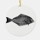 Pacifische heilbot-Logo Keramisch Ornament (Voorkant)
