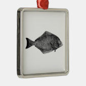Pacifische heilbot-Logo Metalen Ornament (Rechts)