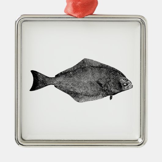 Pacifische heilbot-Logo Metalen Ornament (Voorkant)